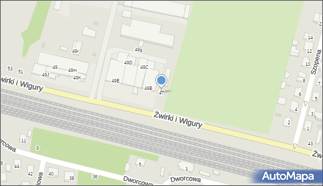 Świdnik, Franciszka Żwirki i Stanisława Wigury, 47, mapa Świdnika