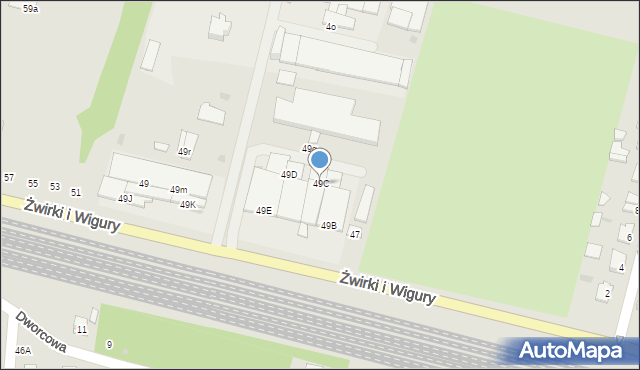 Świdnik, Franciszka Żwirki i Stanisława Wigury, 49C, mapa Świdnika