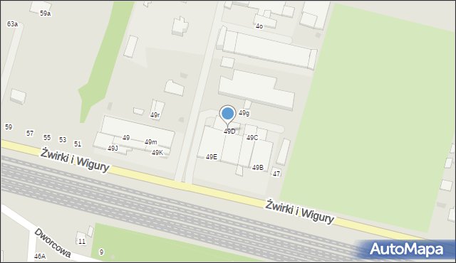 Świdnik, Franciszka Żwirki i Stanisława Wigury, 49D, mapa Świdnika