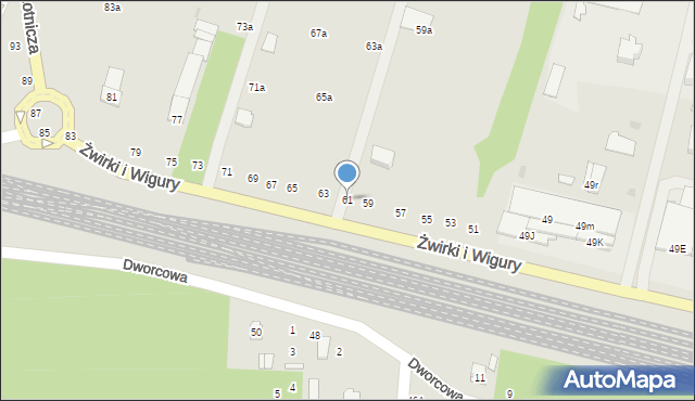 Świdnik, Franciszka Żwirki i Stanisława Wigury, 61, mapa Świdnika