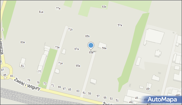 Świdnik, Franciszka Żwirki i Stanisława Wigury, 63a, mapa Świdnika