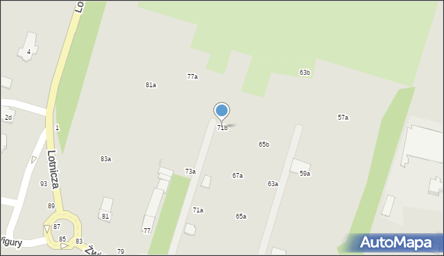 Świdnik, Franciszka Żwirki i Stanisława Wigury, 71b, mapa Świdnika