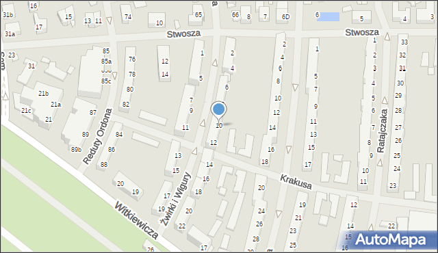Szczecin, Franciszka Żwirki i Stanisława Wigury, 10, mapa Szczecina