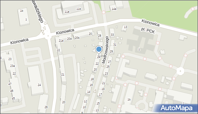 Szczecin, Frycza-Modrzewskiego Andrzeja, 24, mapa Szczecina