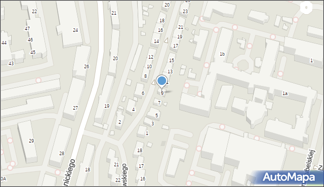 Szczecin, Frycza-Modrzewskiego Andrzeja, 9, mapa Szczecina