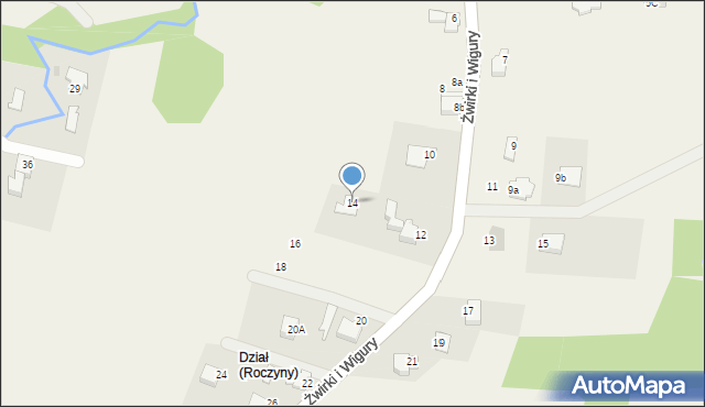 Targanice, Franciszka Żwirki i Stanisława Wigury, 14, mapa Targanice