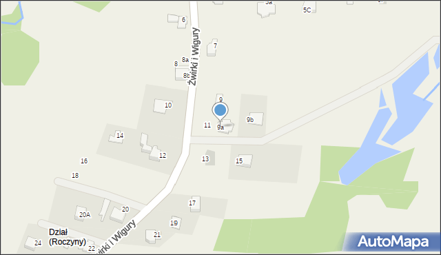 Targanice, Franciszka Żwirki i Stanisława Wigury, 9a, mapa Targanice