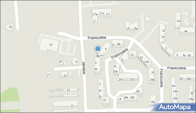 Tarnowskie Góry, Francuska, 6b, mapa Tarnowskie Góry