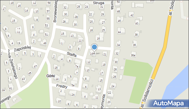 Tczew, Fredry Aleksandra, 14B, mapa Tczew