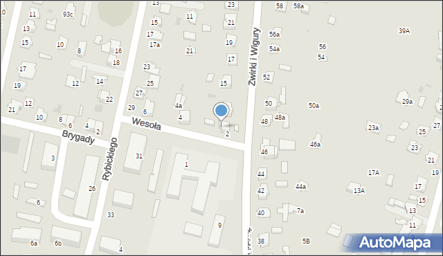 Tomaszów Lubelski, Franciszka Żwirki i Stanisława Wigury, 11, mapa Tomaszów Lubelski