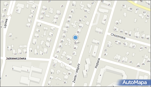 Tomaszów Lubelski, Franciszka Żwirki i Stanisława Wigury, 51, mapa Tomaszów Lubelski