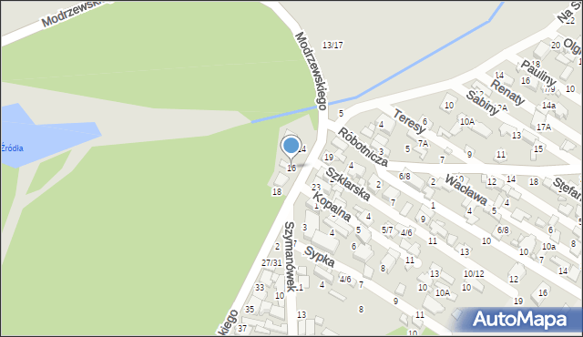 Tomaszów Mazowiecki, Frycza-Modrzewskiego Andrzeja, 16, mapa Tomaszów Mazowiecki