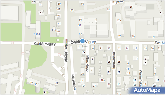 Toruń, Franciszka Żwirki i Stanisława Wigury, 4, mapa Torunia