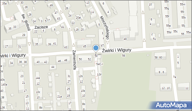 Toruń, Franciszka Żwirki i Stanisława Wigury, 54, mapa Torunia