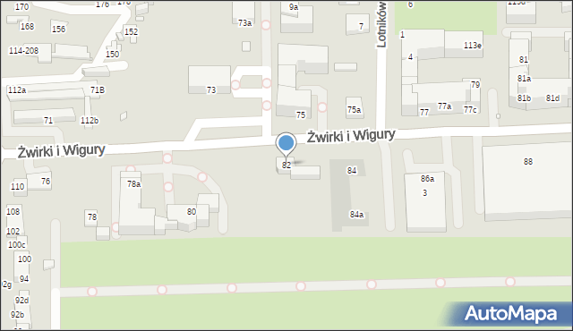 Toruń, Franciszka Żwirki i Stanisława Wigury, 82, mapa Torunia