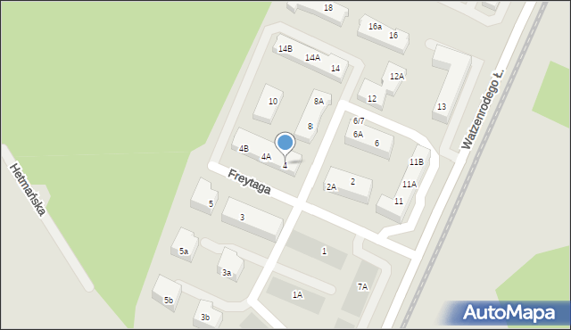 Toruń, Freytaga Adama, 4, mapa Torunia