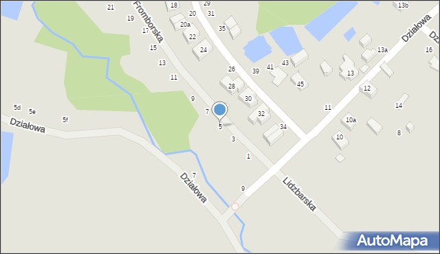 Toruń, Fromborska, 5, mapa Torunia