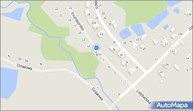 Toruń, Fromborska, 9, mapa Torunia