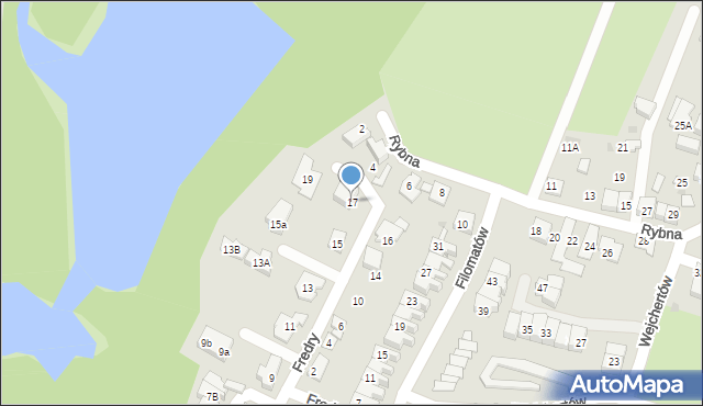 Tychy, Fredry Aleksandra, 17, mapa Tychów