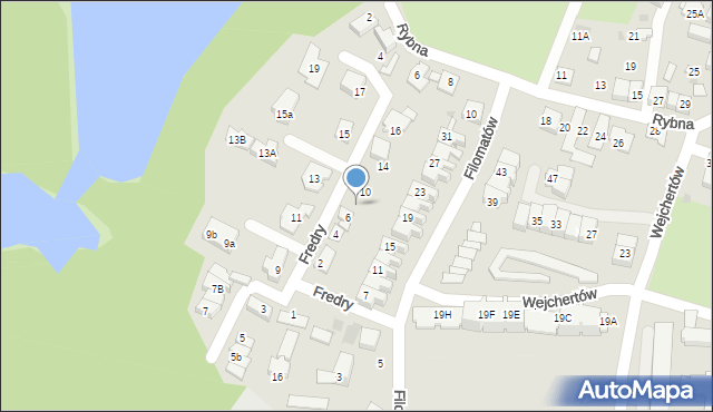 Tychy, Fredry Aleksandra, 8, mapa Tychów