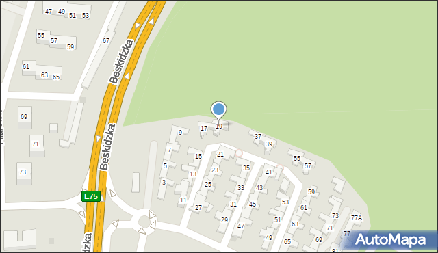 Tychy, Frycza-Modrzewskiego Andrzeja, 19, mapa Tychów