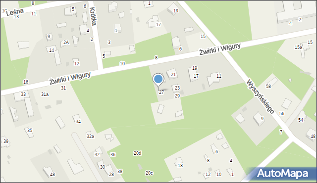 Urle, Franciszka Żwirki i Stanisława Wigury, 27A, mapa Urle