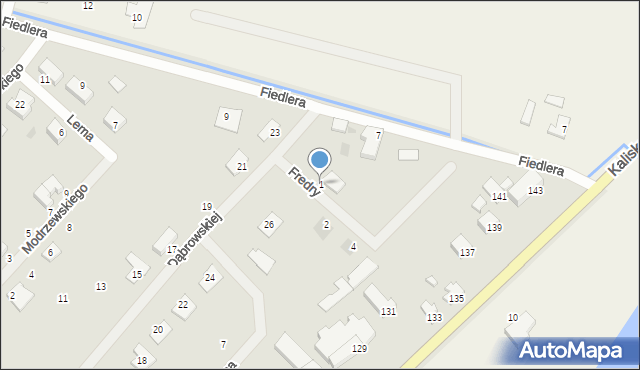 Wągrowiec, Fredry Aleksandra, 1, mapa Wągrowiec