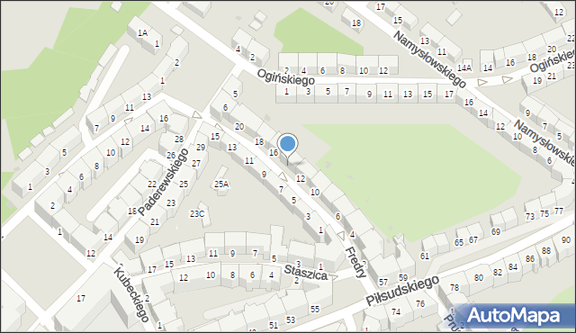 Wałbrzych, Fredry Aleksandra, 14, mapa Wałbrzycha