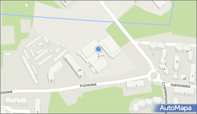 Warszawa, Frontowa, 2, mapa Warszawy