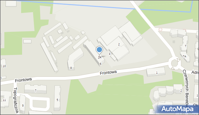 Warszawa, Frontowa, 2A, mapa Warszawy