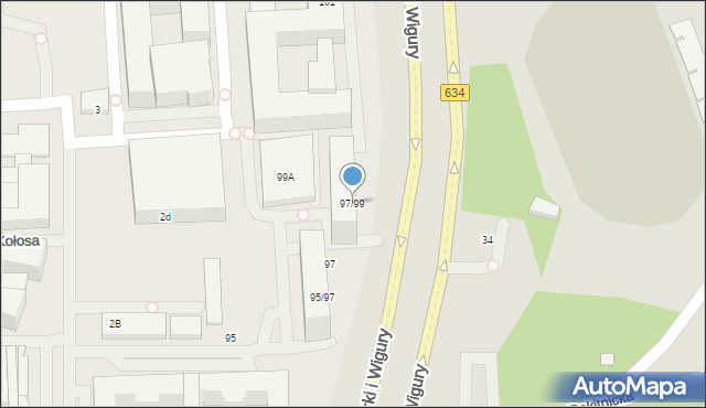 Warszawa, Franciszka Żwirki i Stanisława Wigury, 97/99, mapa Warszawy