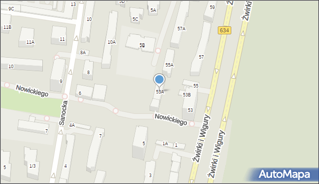 Warszawa, Franciszka Żwirki i Stanisława Wigury, 53A, mapa Warszawy