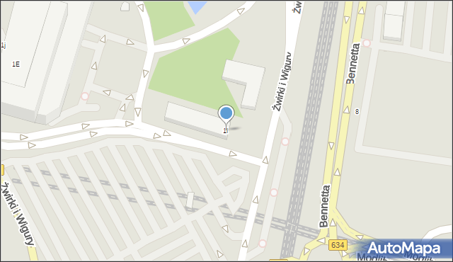 Warszawa, Franciszka Żwirki i Stanisława Wigury, 1l, mapa Warszawy