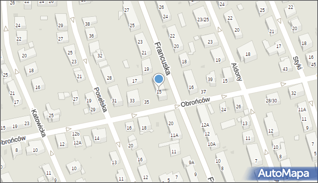 Warszawa, Francuska, 15, mapa Warszawy