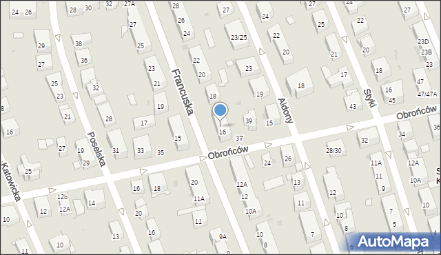 Warszawa, Francuska, 16A, mapa Warszawy