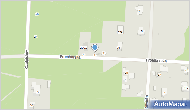 Warszawa, Fromborska, 31, mapa Warszawy
