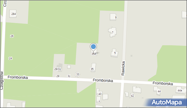 Warszawa, Fromborska, 35A, mapa Warszawy