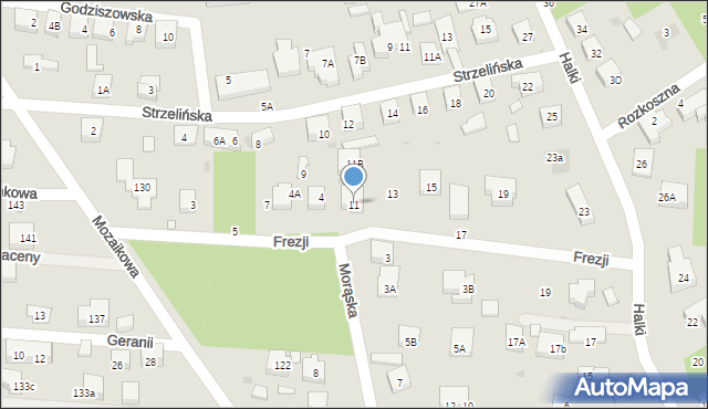 Warszawa, Frezji, 11, mapa Warszawy