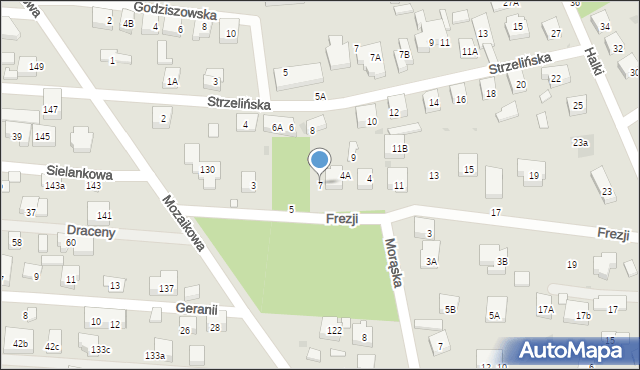 Warszawa, Frezji, 7, mapa Warszawy