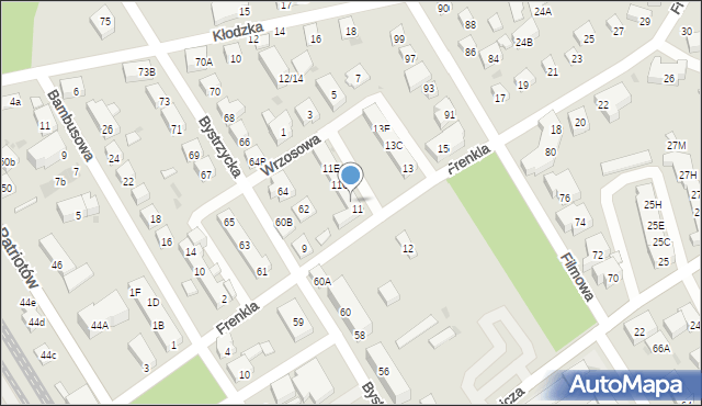 Warszawa, Frenkla Mieczysława, 11A, mapa Warszawy