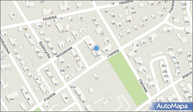 Warszawa, Frenkla Mieczysława, 13, mapa Warszawy