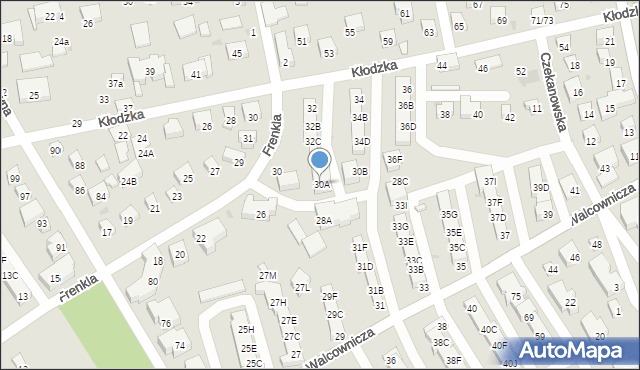 Warszawa, Frenkla Mieczysława, 30A, mapa Warszawy