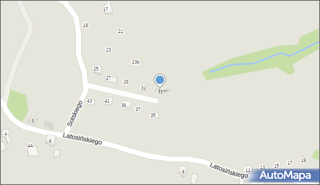 Wilamowice, Franciszka Żwirki i Stanisława Wigury, 33, mapa Wilamowice