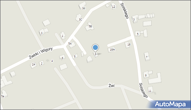 Wilamowice, Franciszka Żwirki i Stanisława Wigury, 7, mapa Wilamowice