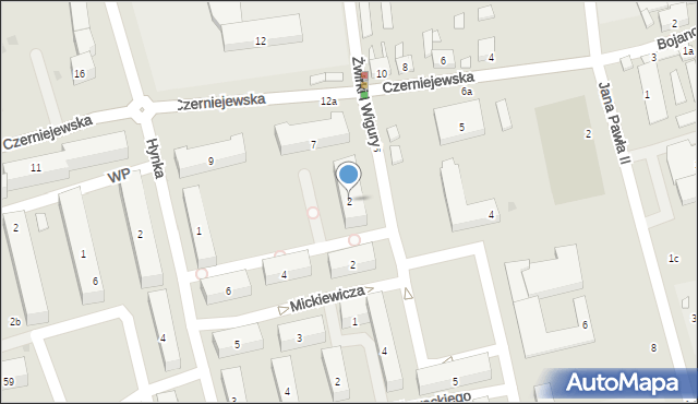 Witkowo, Franciszka Żwirki i Stanisława Wigury, 2, mapa Witkowo