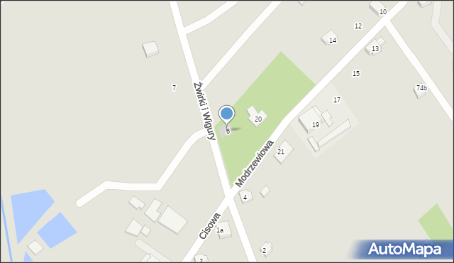 Wodzisław Śląski, Franciszka Żwirki i Stanisława Wigury, 6, mapa Wodzisławia Śląskiego