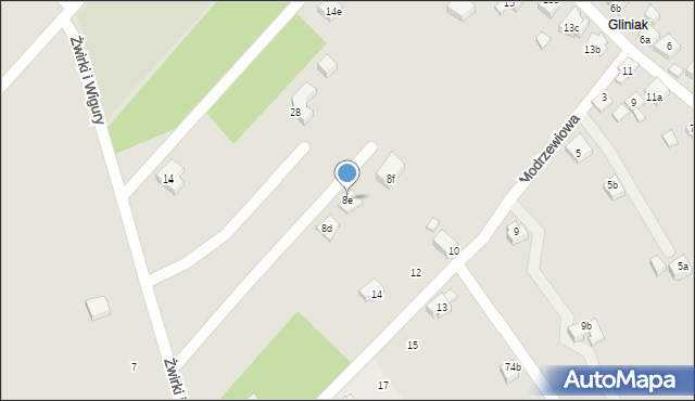 Wodzisław Śląski, Franciszka Żwirki i Stanisława Wigury, 8e, mapa Wodzisławia Śląskiego