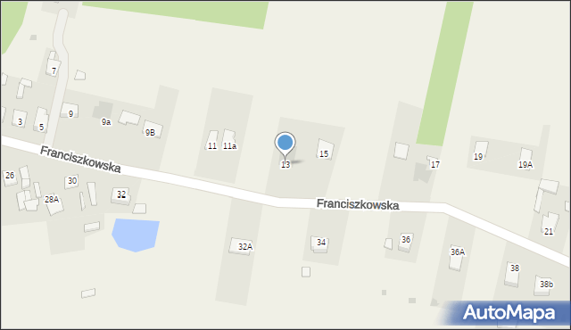 Wolanów, Franciszkowska, 13, mapa Wolanów