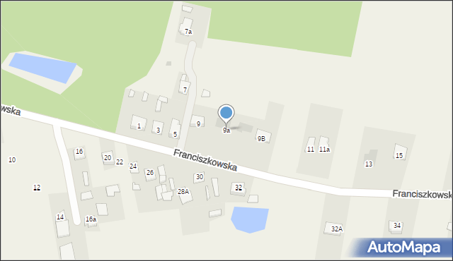 Wolanów, Franciszkowska, 9a, mapa Wolanów