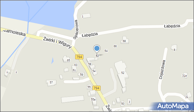 Wolbrom, Franciszka Żwirki i Stanisława Wigury, 62, mapa Wolbrom